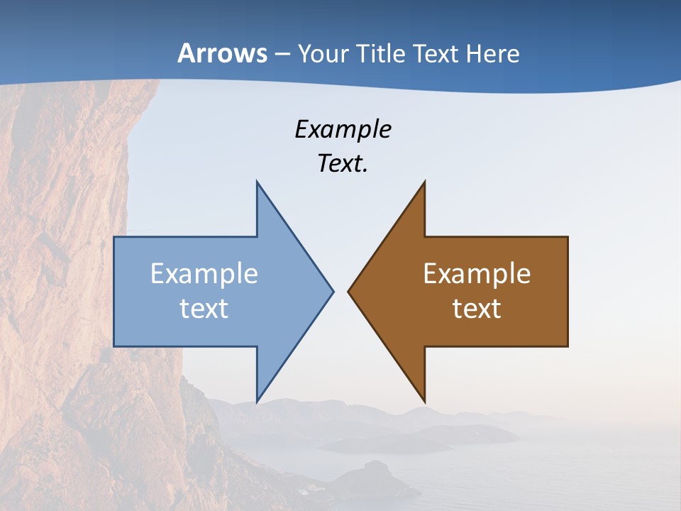 A Man Climbing Up A Cliff With The Ocean In The Background PowerPoint Template