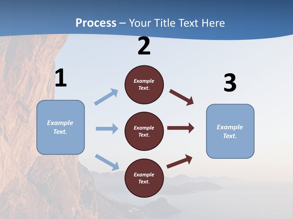 A Man Climbing Up A Cliff With The Ocean In The Background PowerPoint Template