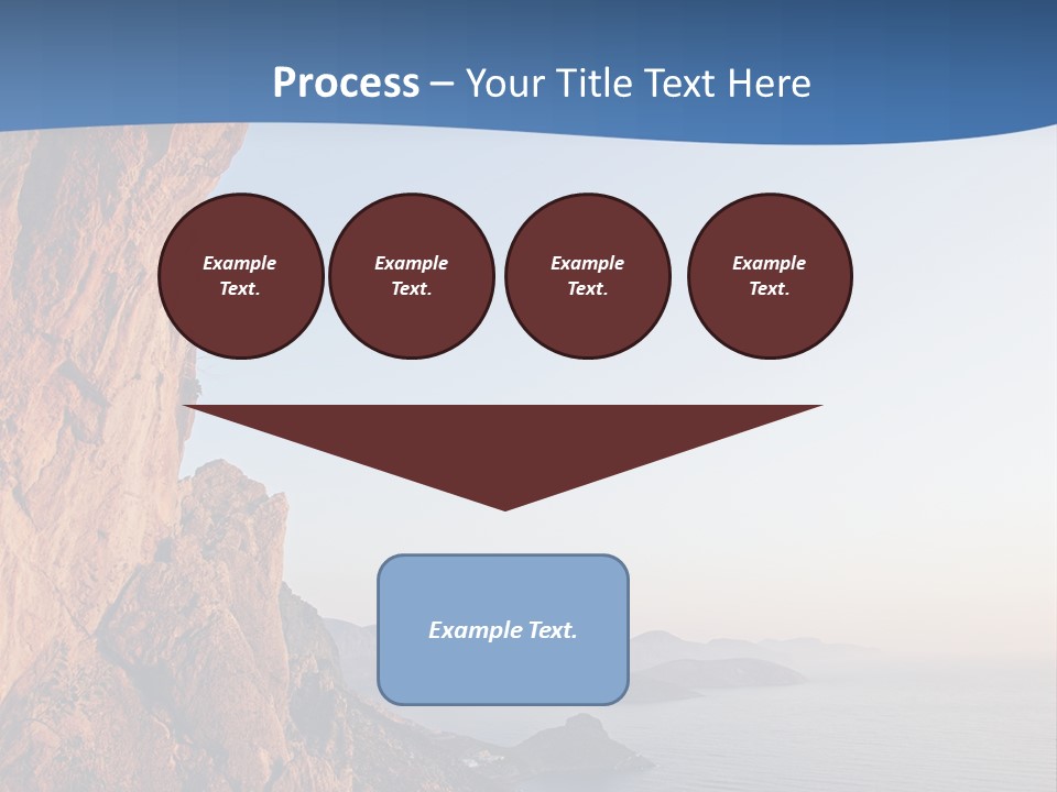 A Man Climbing Up A Cliff With The Ocean In The Background PowerPoint Template