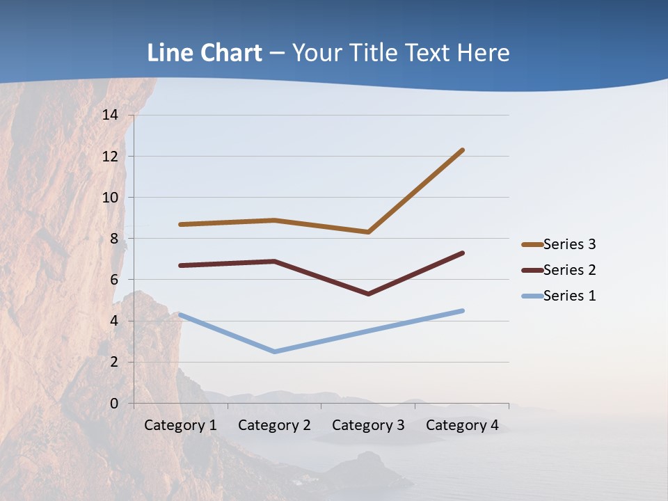 A Man Climbing Up A Cliff With The Ocean In The Background PowerPoint Template