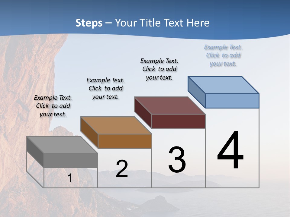 A Man Climbing Up A Cliff With The Ocean In The Background PowerPoint Template