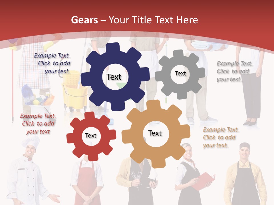 A Group Of People Standing In Front Of A Red Background PowerPoint Template