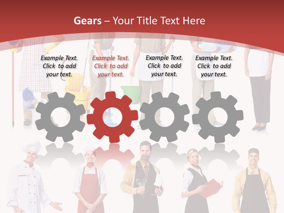 A Group Of People Standing In Front Of A Red Background PowerPoint Template