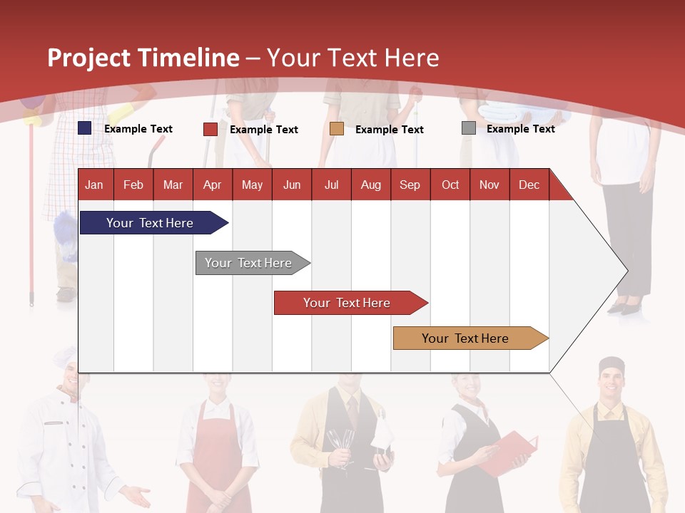 A Group Of People Standing In Front Of A Red Background PowerPoint Template