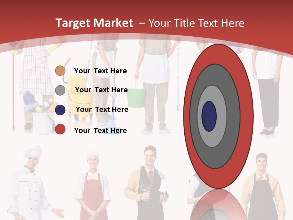 A Group Of People Standing In Front Of A Red Background PowerPoint Template
