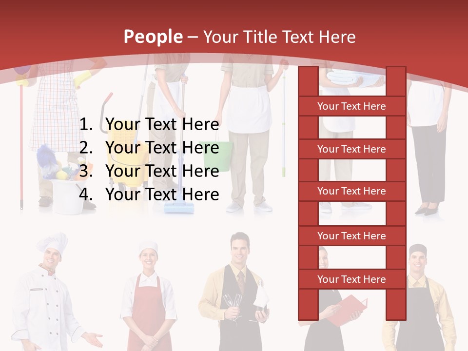 A Group Of People Standing In Front Of A Red Background PowerPoint Template
