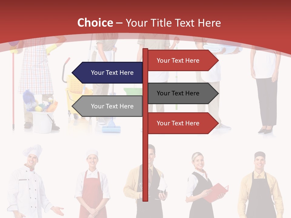 A Group Of People Standing In Front Of A Red Background PowerPoint Template