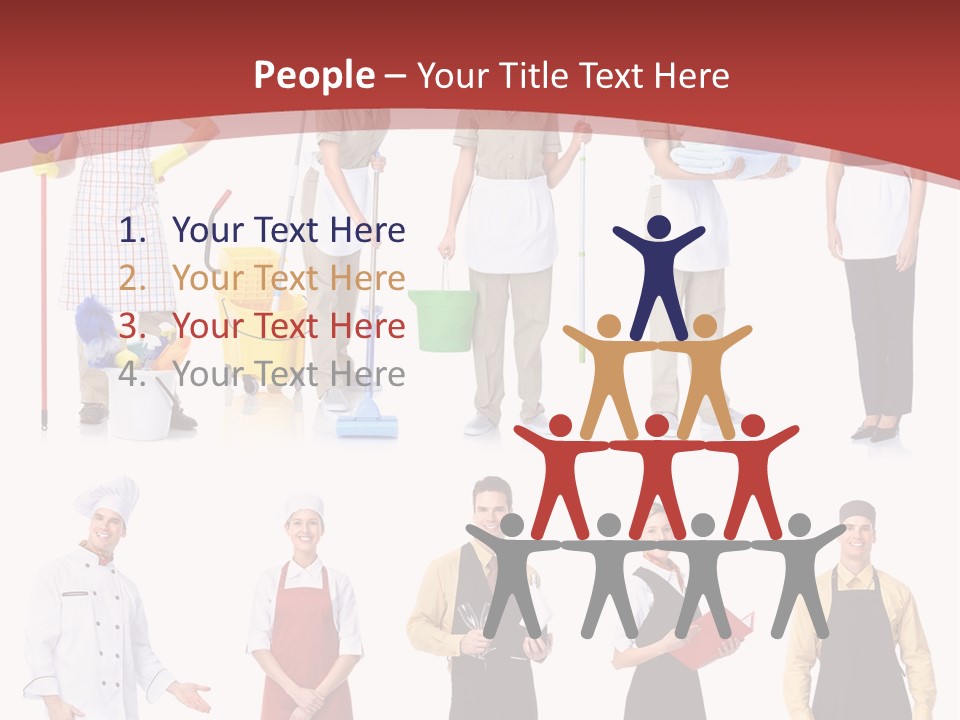 A Group Of People Standing In Front Of A Red Background PowerPoint Template