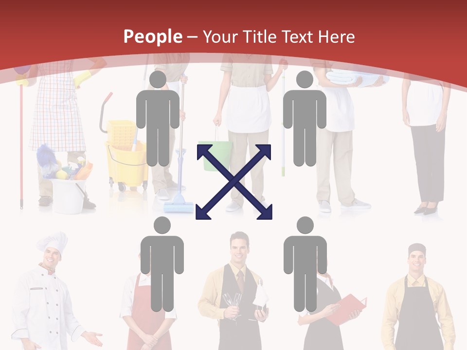 A Group Of People Standing In Front Of A Red Background PowerPoint Template