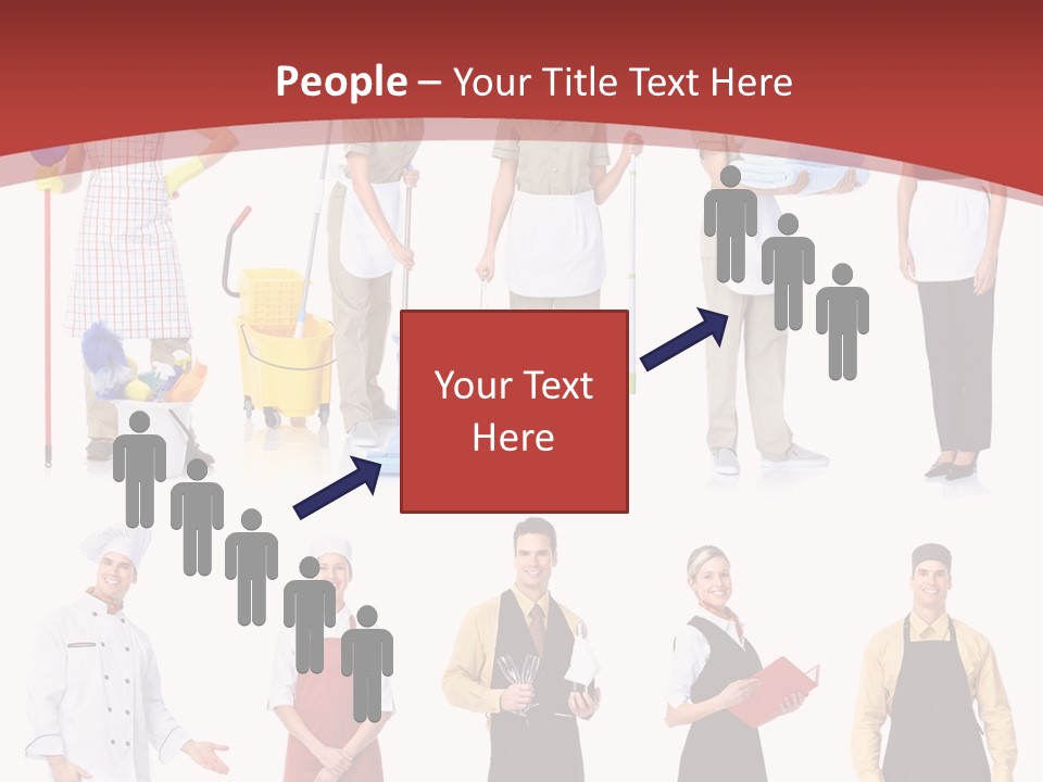 A Group Of People Standing In Front Of A Red Background PowerPoint Template