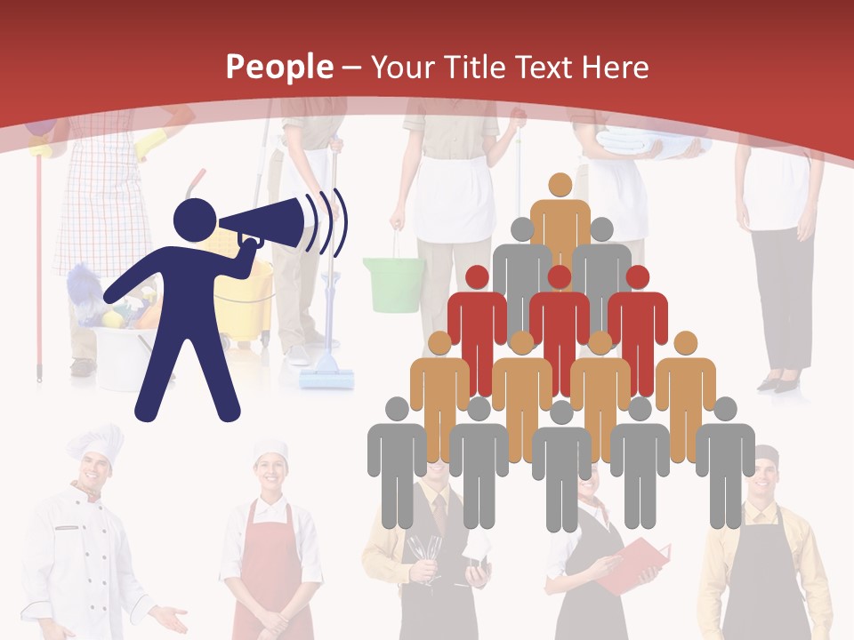 A Group Of People Standing In Front Of A Red Background PowerPoint Template