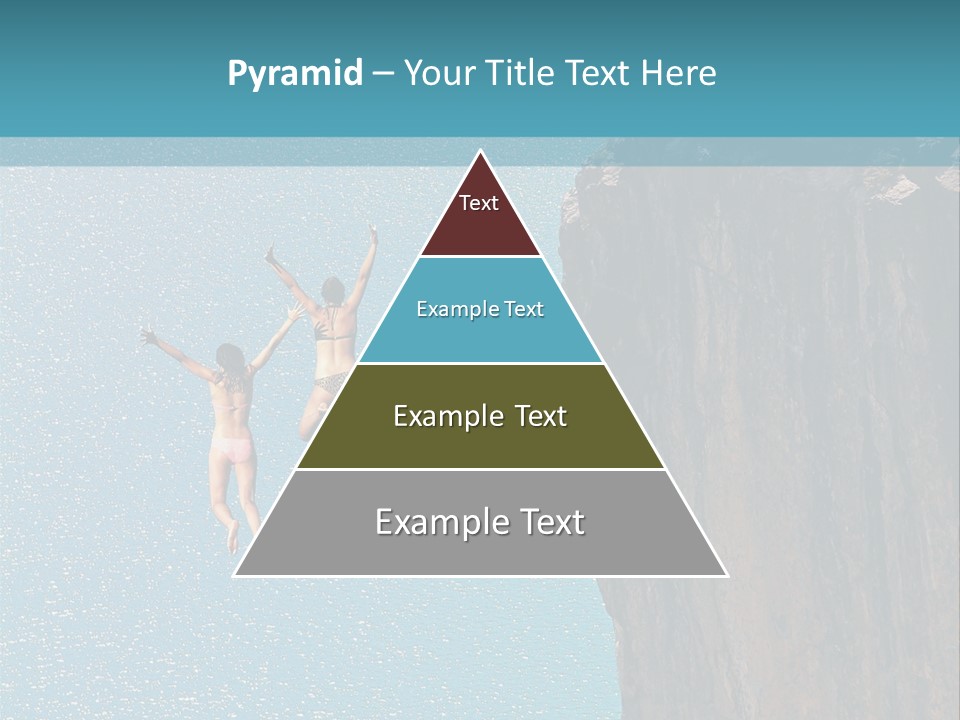 Two People Jumping Off A Cliff Into The Water PowerPoint Template