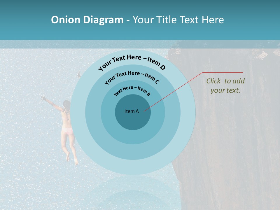 Two People Jumping Off A Cliff Into The Water PowerPoint Template