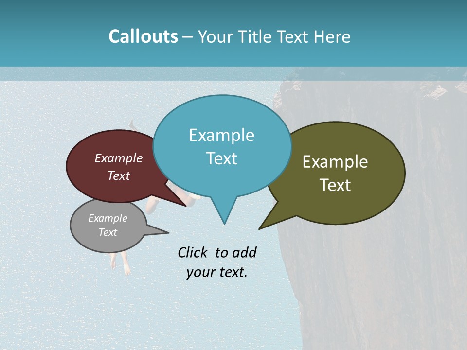 Two People Jumping Off A Cliff Into The Water PowerPoint Template
