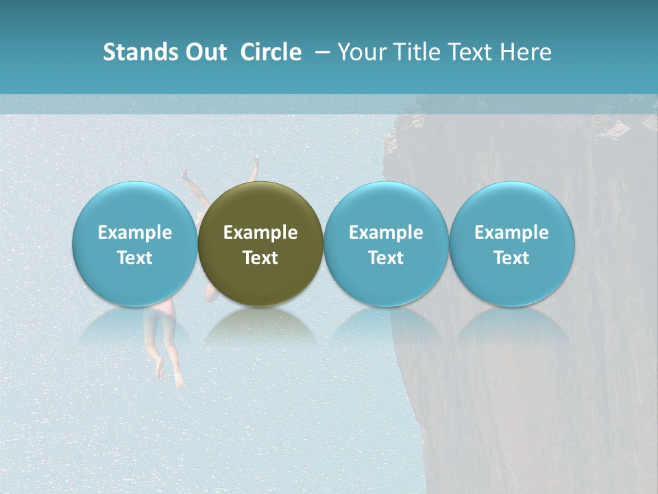 Two People Jumping Off A Cliff Into The Water PowerPoint Template
