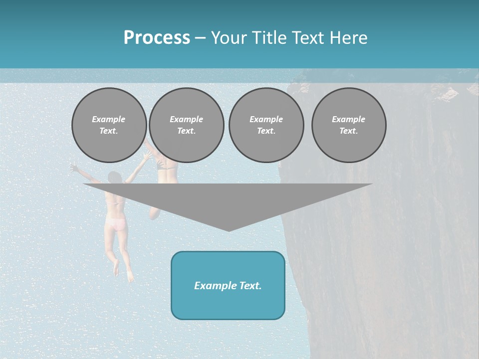 Two People Jumping Off A Cliff Into The Water PowerPoint Template