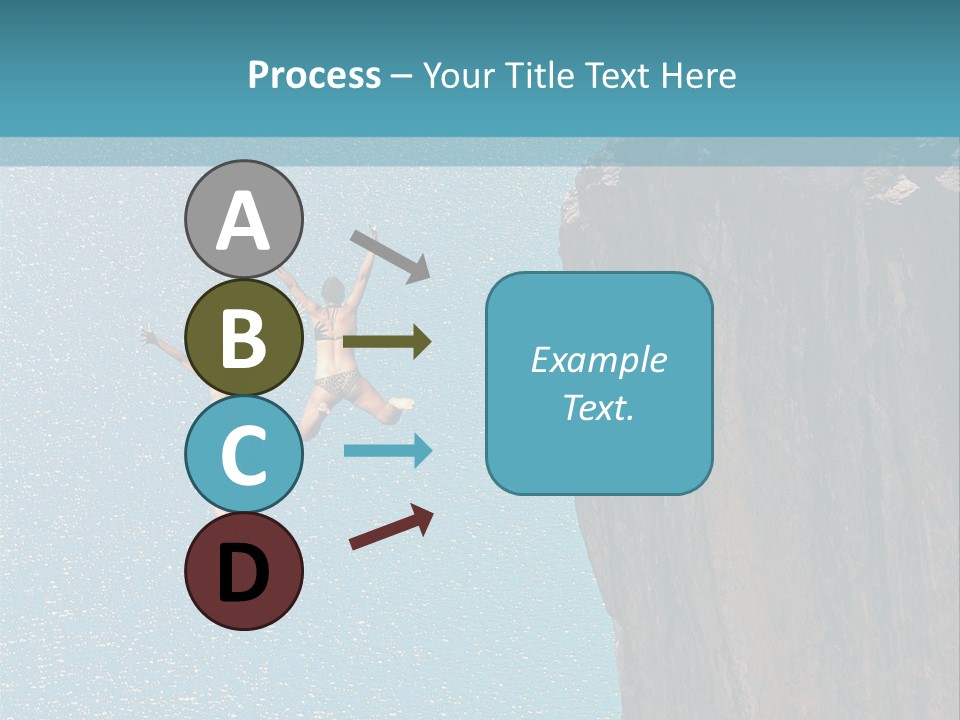 Two People Jumping Off A Cliff Into The Water PowerPoint Template