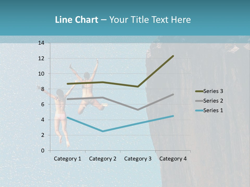 Two People Jumping Off A Cliff Into The Water PowerPoint Template