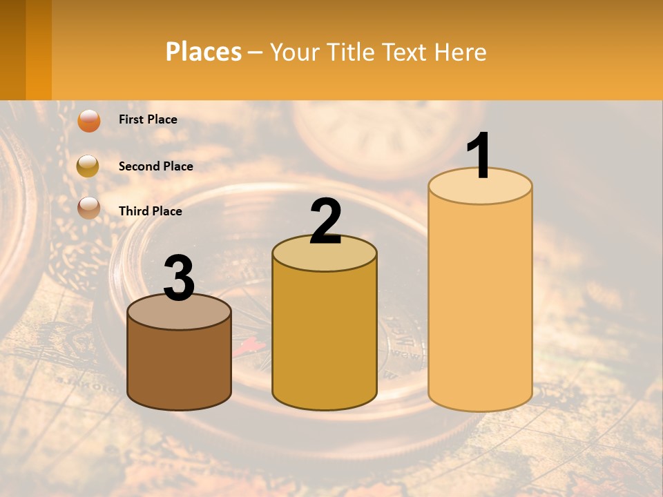 A Compass And A Compass On A Map PowerPoint Template