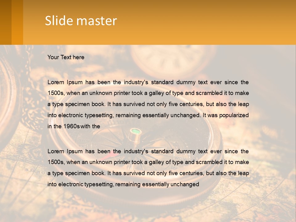 A Compass And A Compass On A Map PowerPoint Template