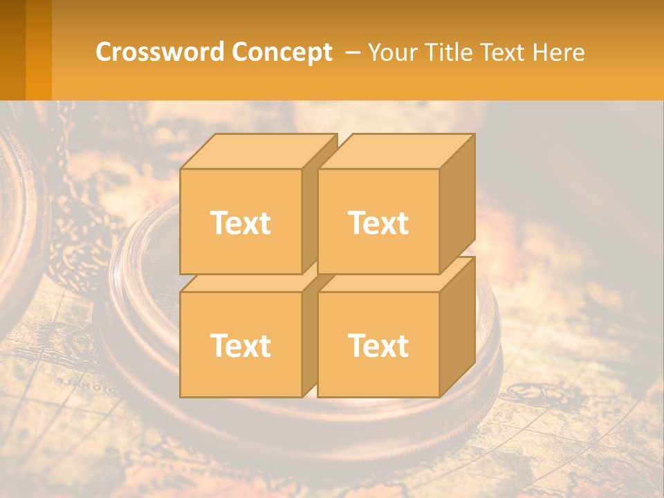 A Compass And A Compass On A Map PowerPoint Template