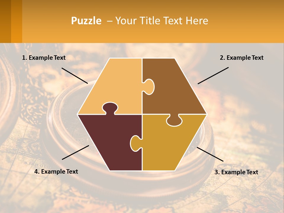 A Compass And A Compass On A Map PowerPoint Template