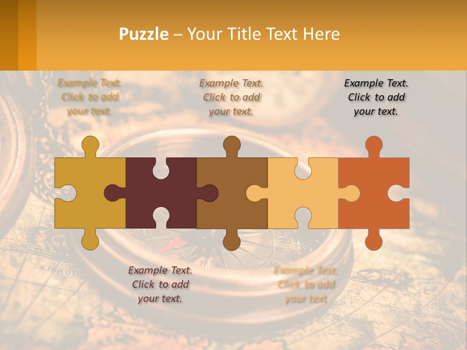 A Compass And A Compass On A Map PowerPoint Template