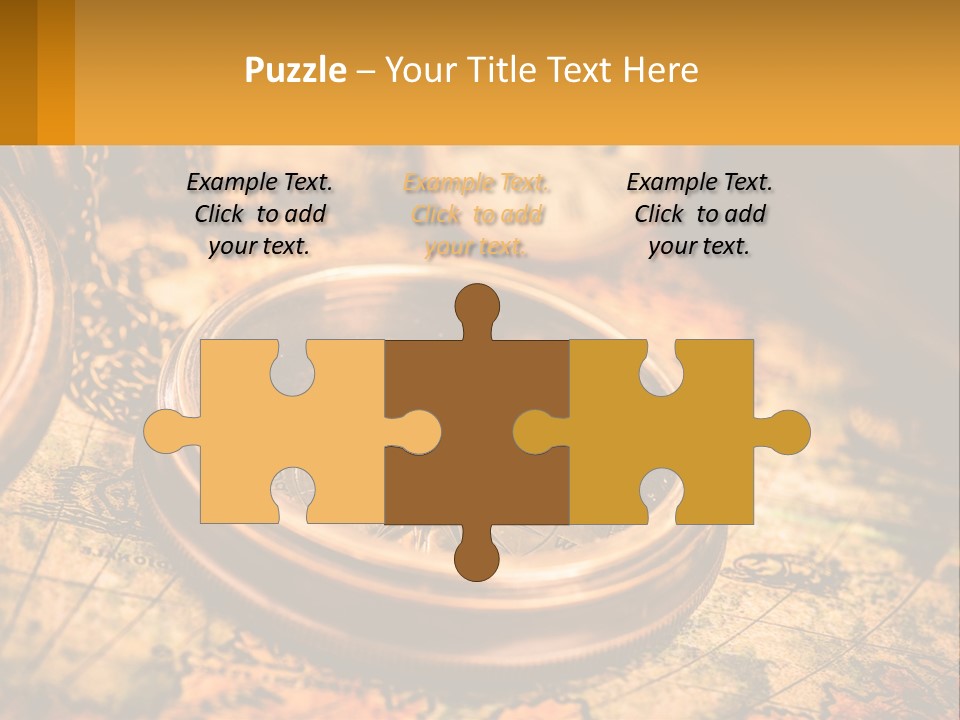 A Compass And A Compass On A Map PowerPoint Template