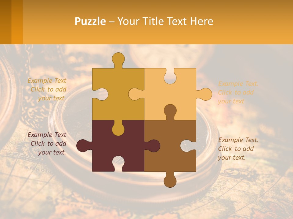 A Compass And A Compass On A Map PowerPoint Template