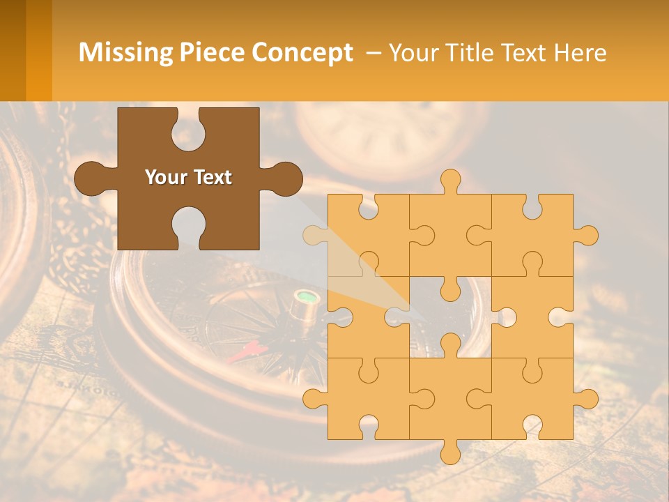 A Compass And A Compass On A Map PowerPoint Template