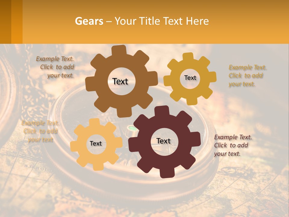 A Compass And A Compass On A Map PowerPoint Template