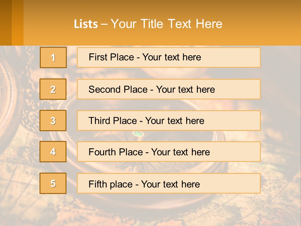 A Compass And A Compass On A Map PowerPoint Template