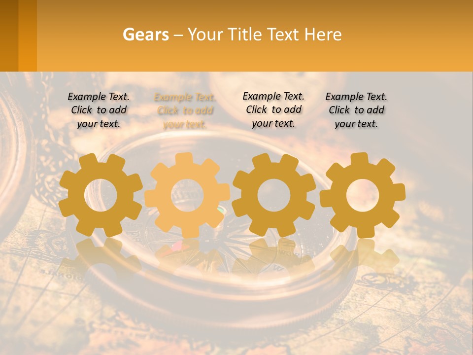 A Compass And A Compass On A Map PowerPoint Template