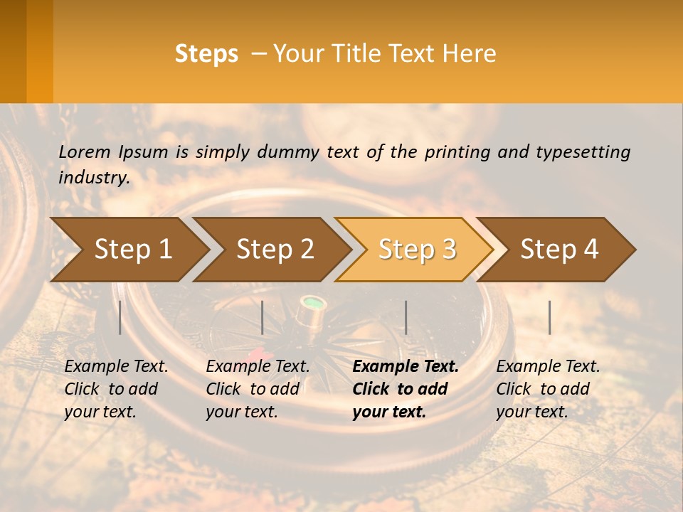A Compass And A Compass On A Map PowerPoint Template