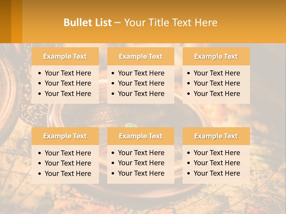A Compass And A Compass On A Map PowerPoint Template