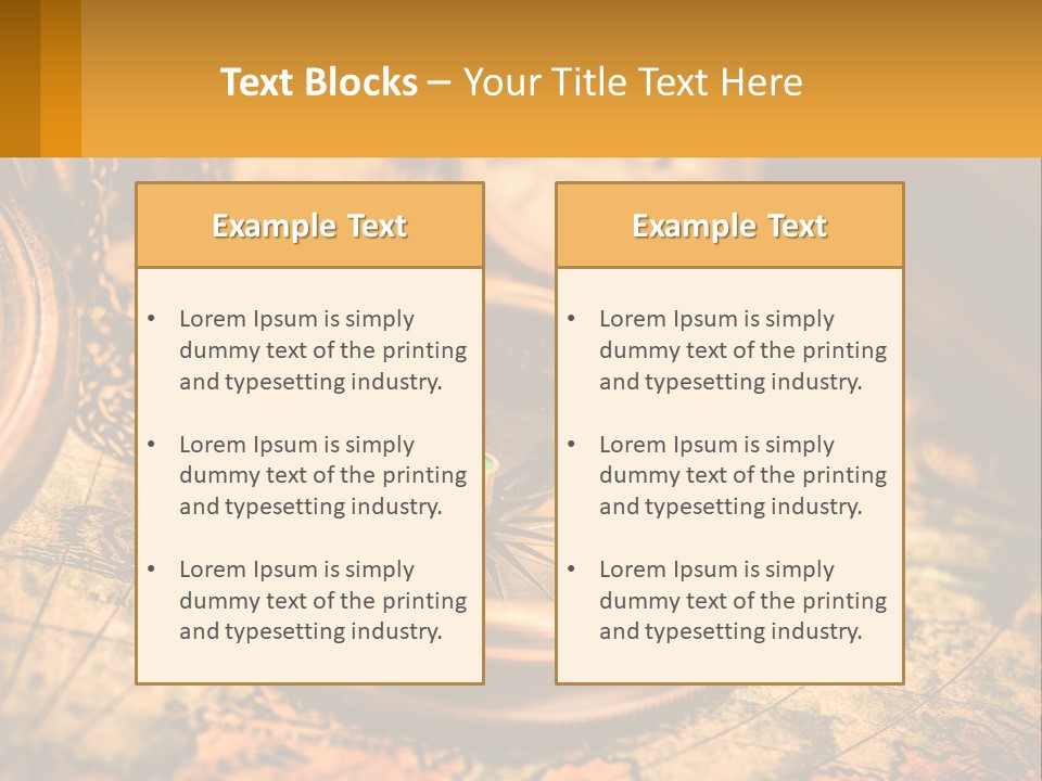 A Compass And A Compass On A Map PowerPoint Template