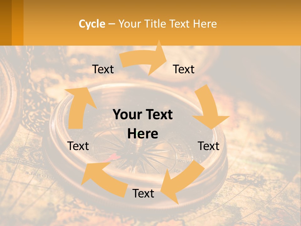 A Compass And A Compass On A Map PowerPoint Template
