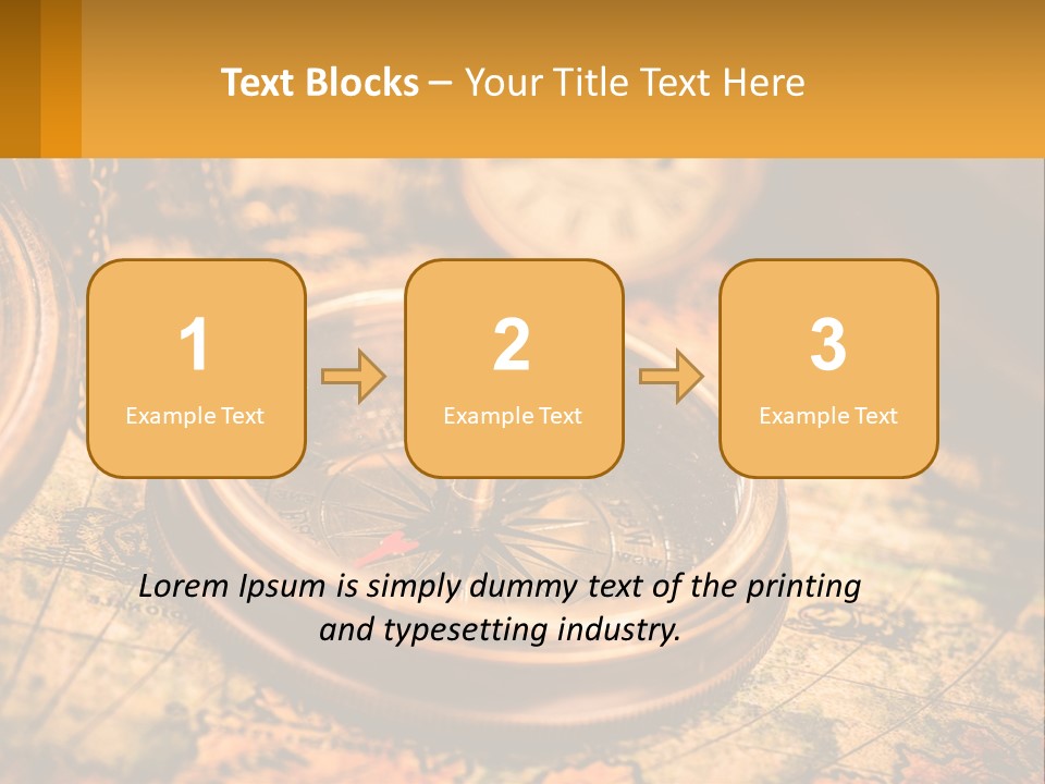 A Compass And A Compass On A Map PowerPoint Template