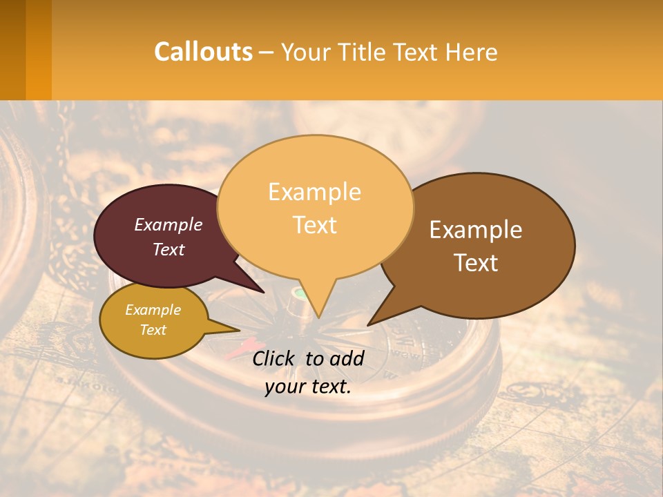 A Compass And A Compass On A Map PowerPoint Template