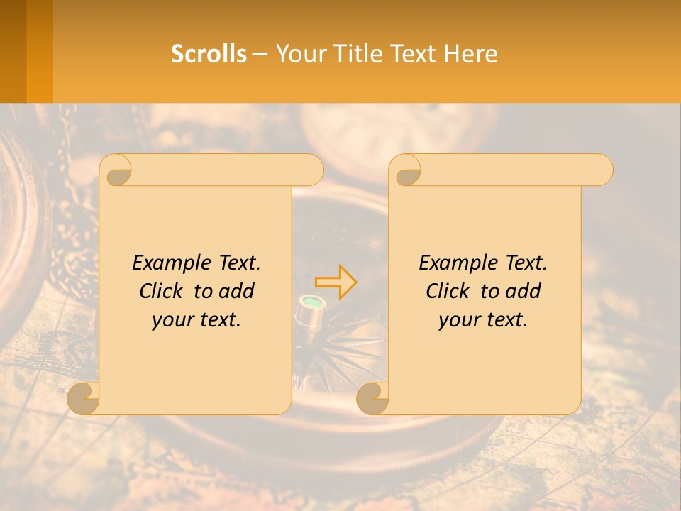 A Compass And A Compass On A Map PowerPoint Template