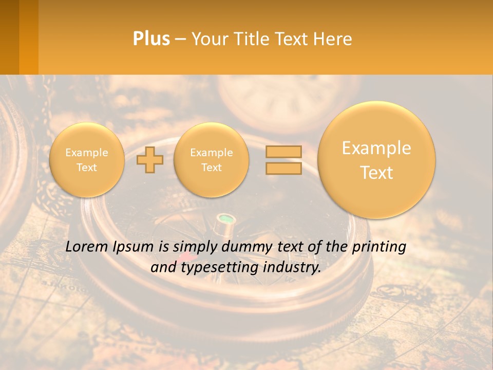 A Compass And A Compass On A Map PowerPoint Template