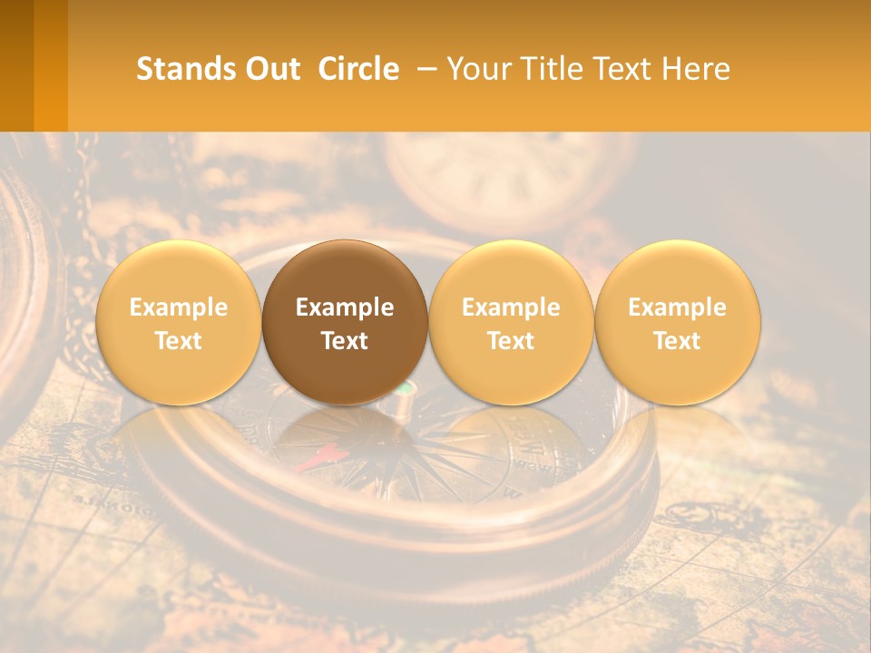 A Compass And A Compass On A Map PowerPoint Template