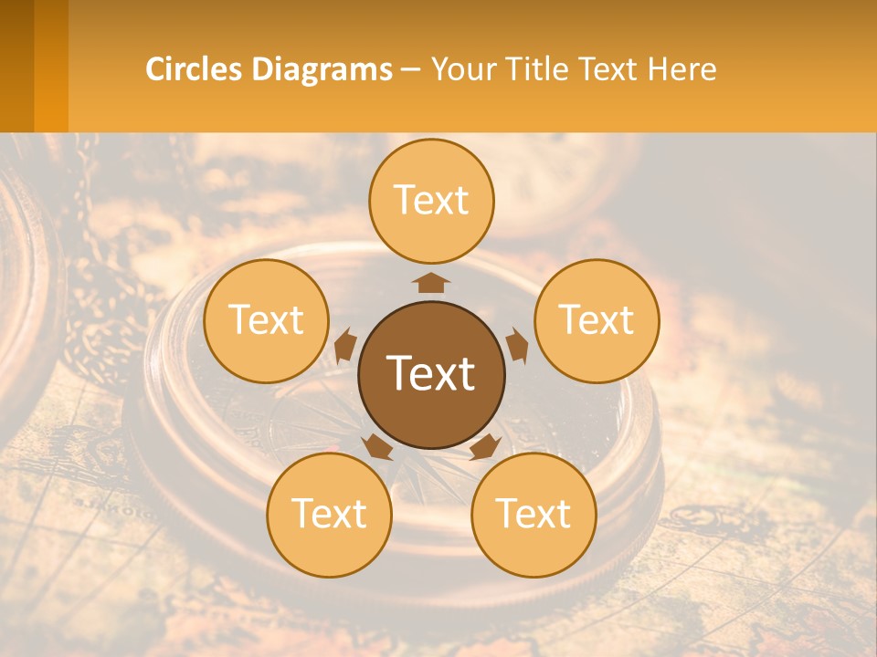 A Compass And A Compass On A Map PowerPoint Template