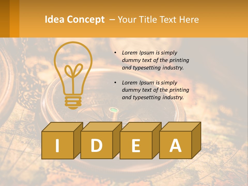 A Compass And A Compass On A Map PowerPoint Template