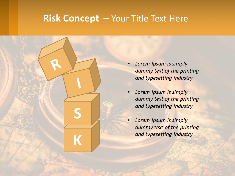 A Compass And A Compass On A Map PowerPoint Template