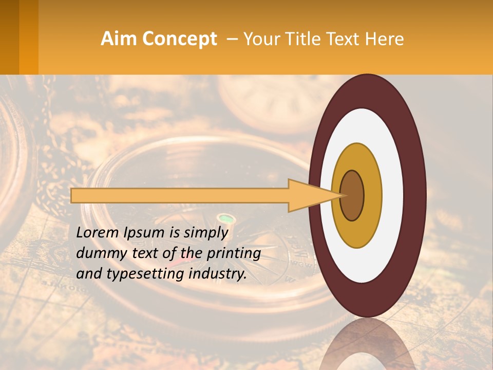 A Compass And A Compass On A Map PowerPoint Template