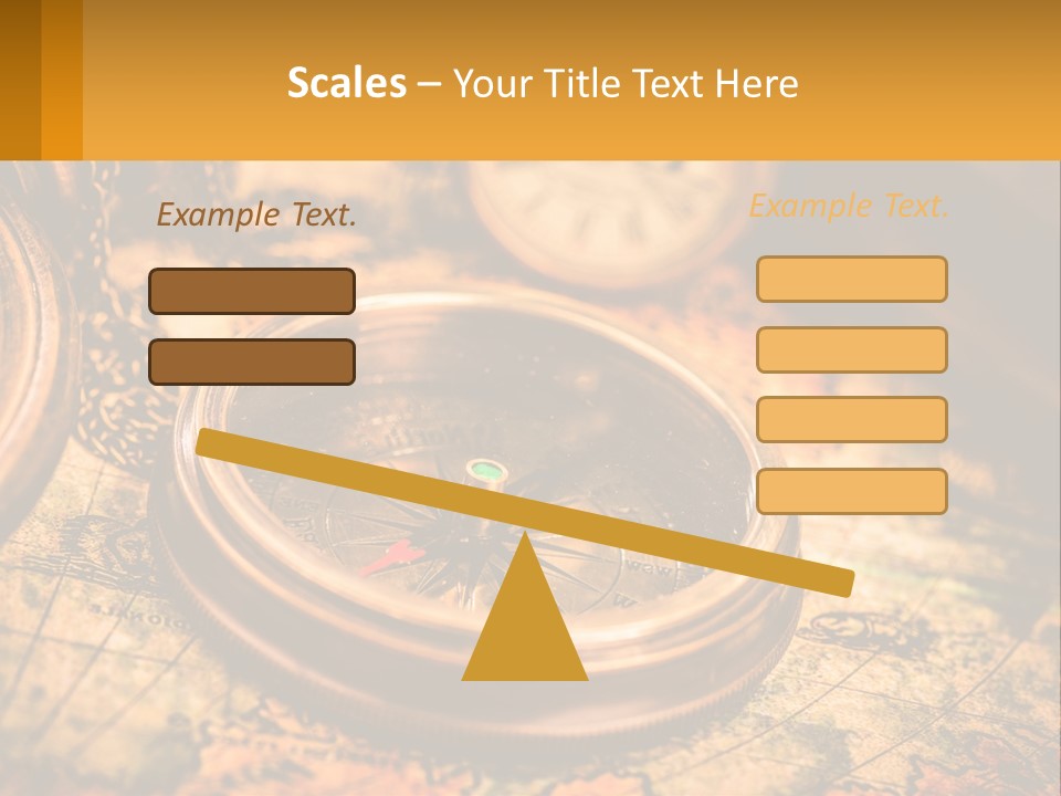 A Compass And A Compass On A Map PowerPoint Template
