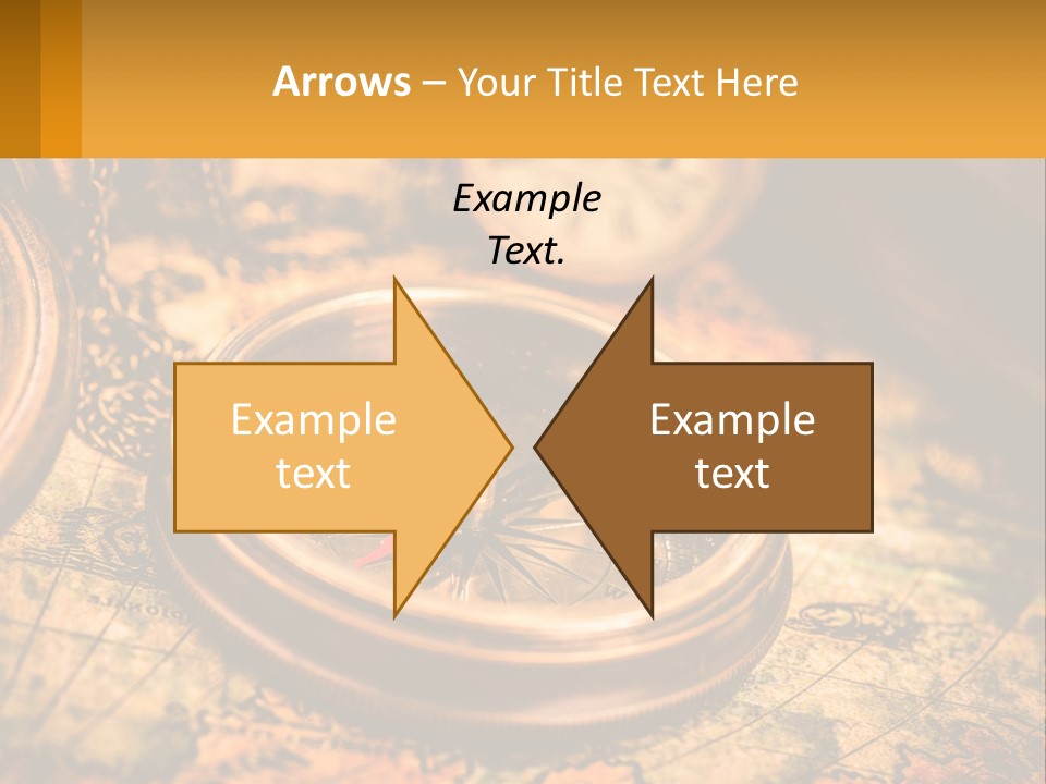 A Compass And A Compass On A Map PowerPoint Template