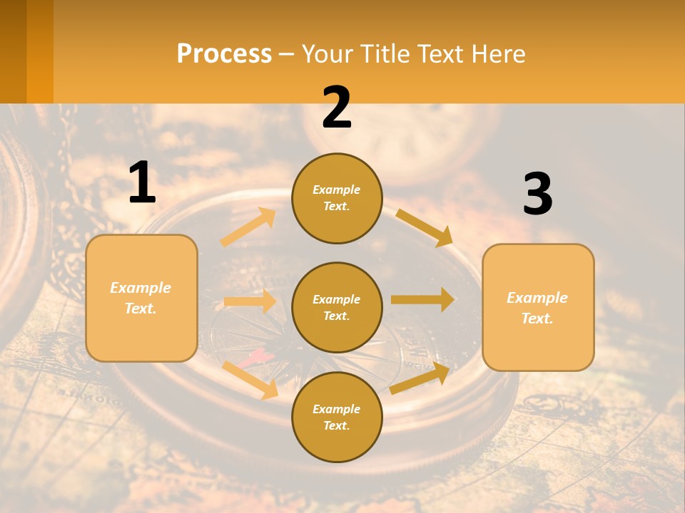 A Compass And A Compass On A Map PowerPoint Template