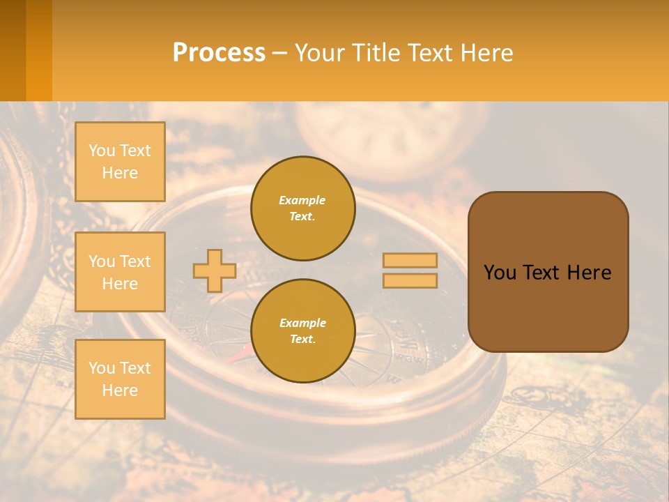 A Compass And A Compass On A Map PowerPoint Template